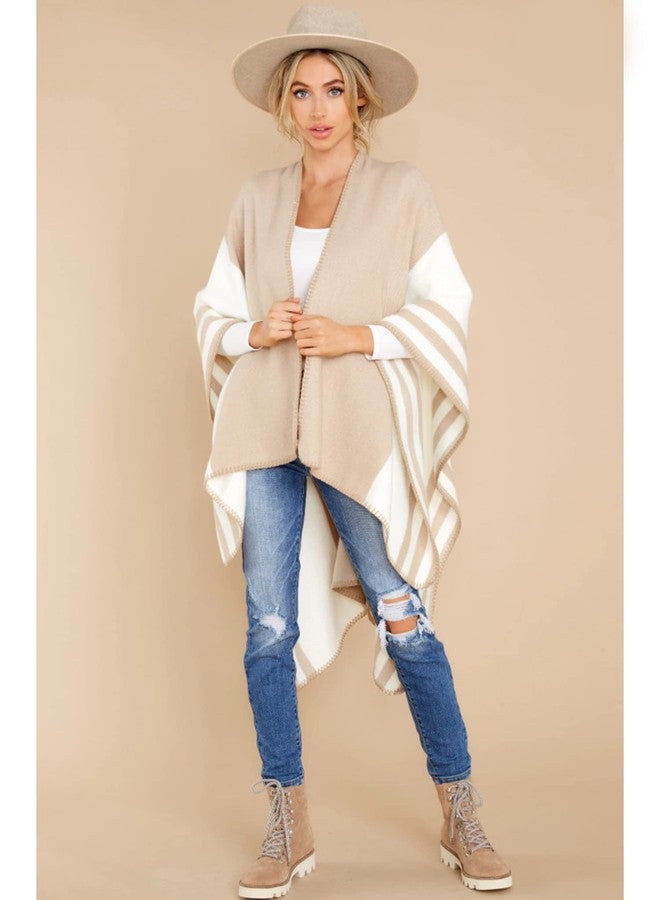 Moss Rose Women's Travel Plaid Shawl Wrap Open Front Poncho Cape for Fall Winter Holiday Gift - Image 2